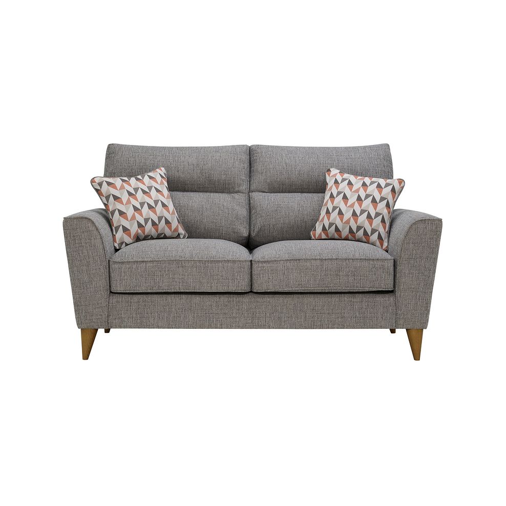 Jensen Silver 2 Seater Sofa with Coral Accent 3