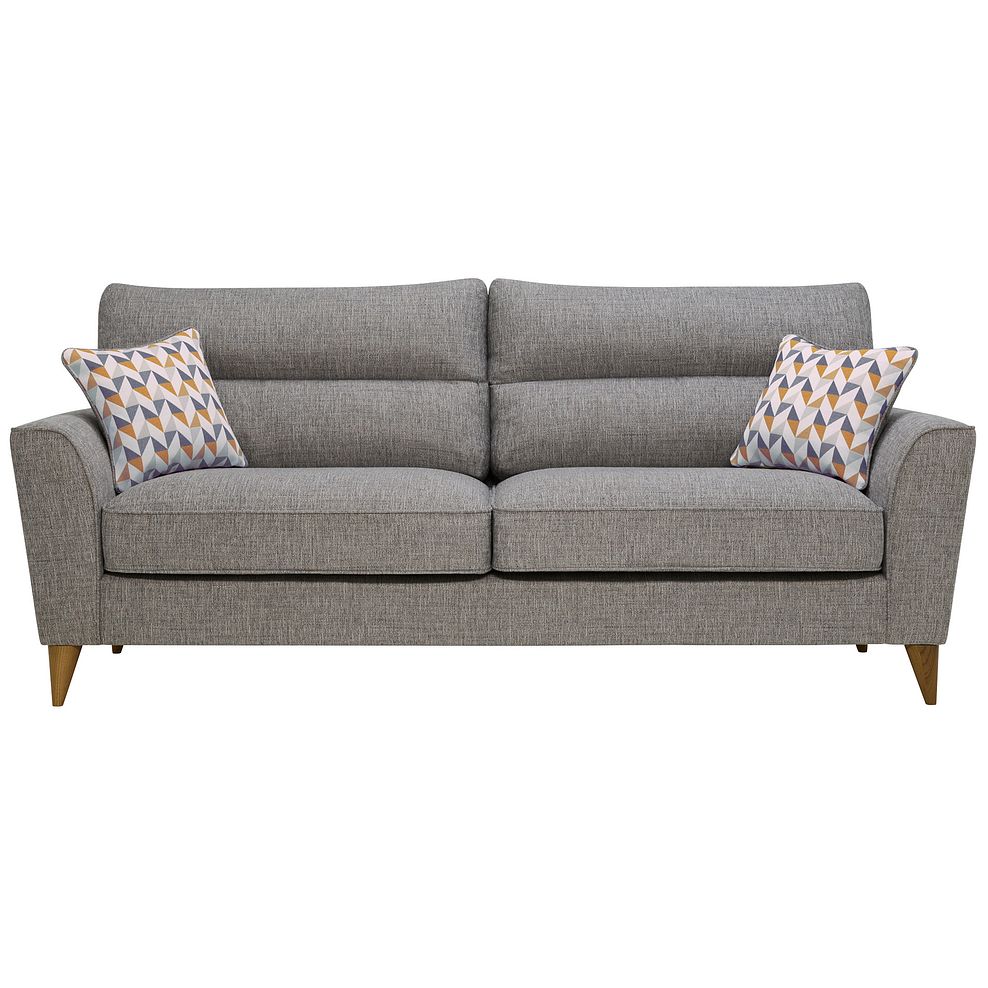 Jensen Silver 4 Seater Sofa with Navy Accent Cushions Thumbnail 2