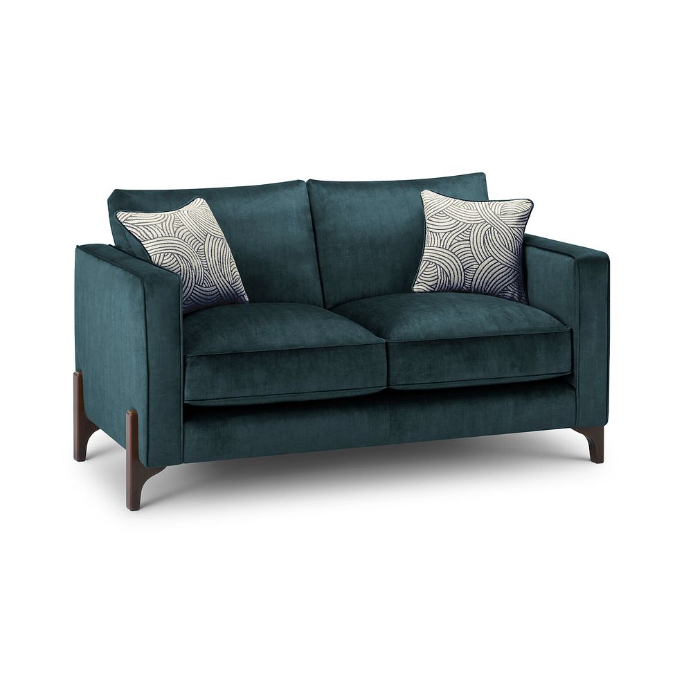 Jude 2 Seater Sofa in Duke Airforce Fabric with Walnut Finished Feet 1