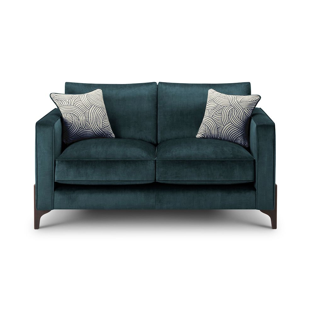 Jude 2 Seater Sofa in Duke Airforce Fabric with Walnut Finished Feet 2