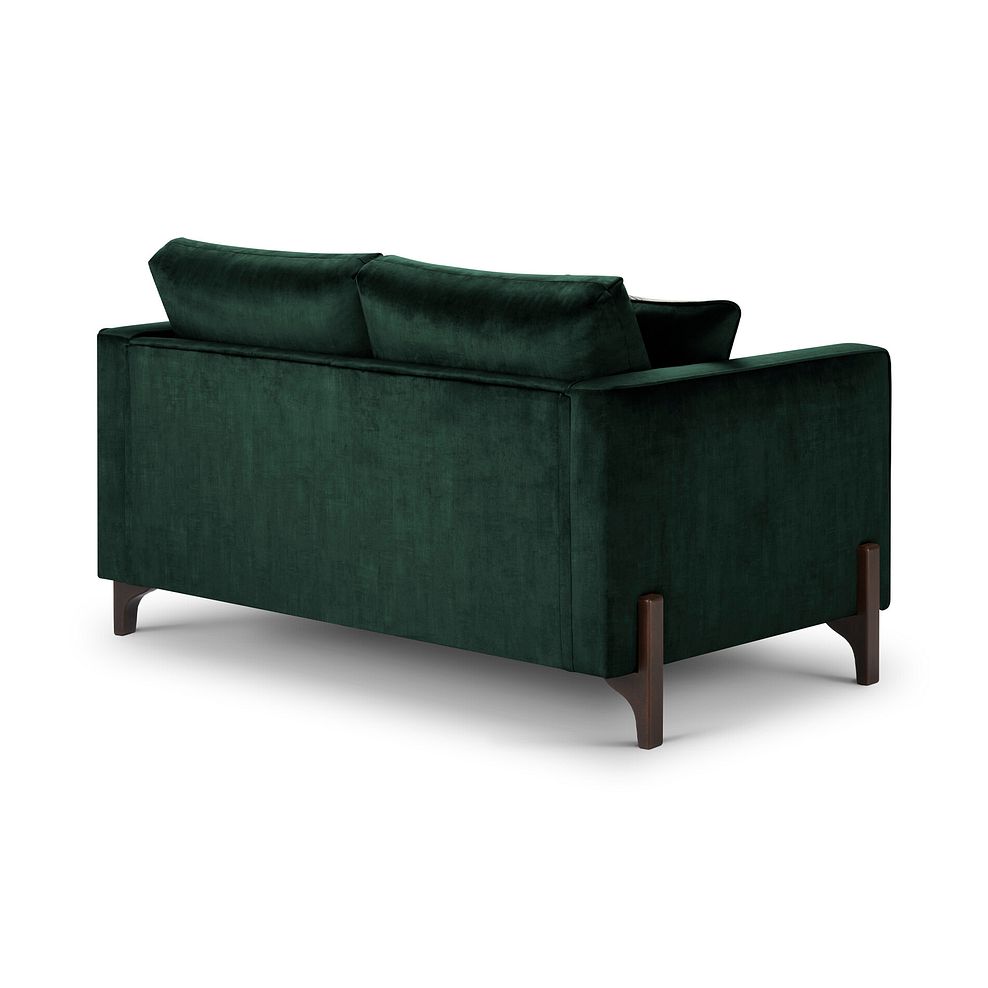 Jude 2 Seater Sofa in Duke Bottle Green Fabric with Walnut Finished Feet 4