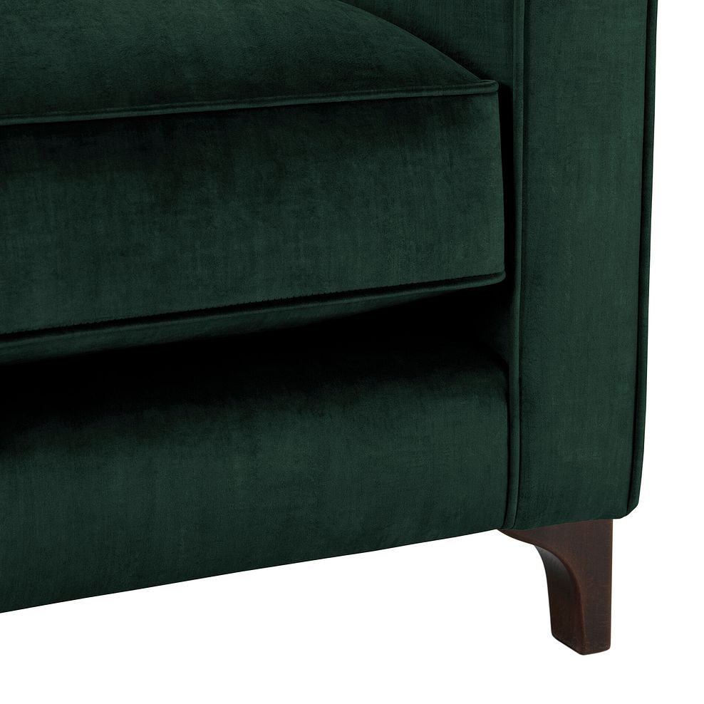 Jude 2 Seater Sofa in Duke Bottle Green Fabric with Walnut Finished Feet 8