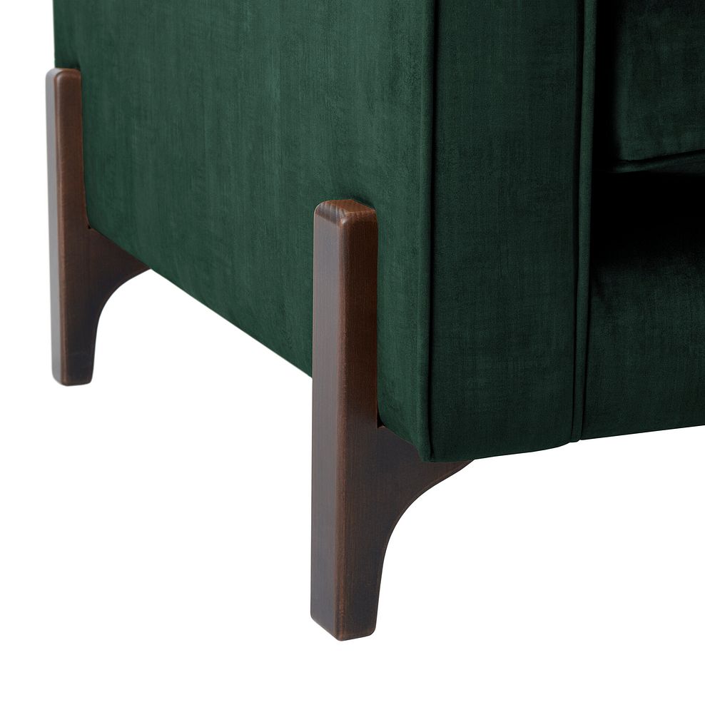 Jude 2 Seater Sofa in Duke Bottle Green Fabric with Walnut Finished Feet 9