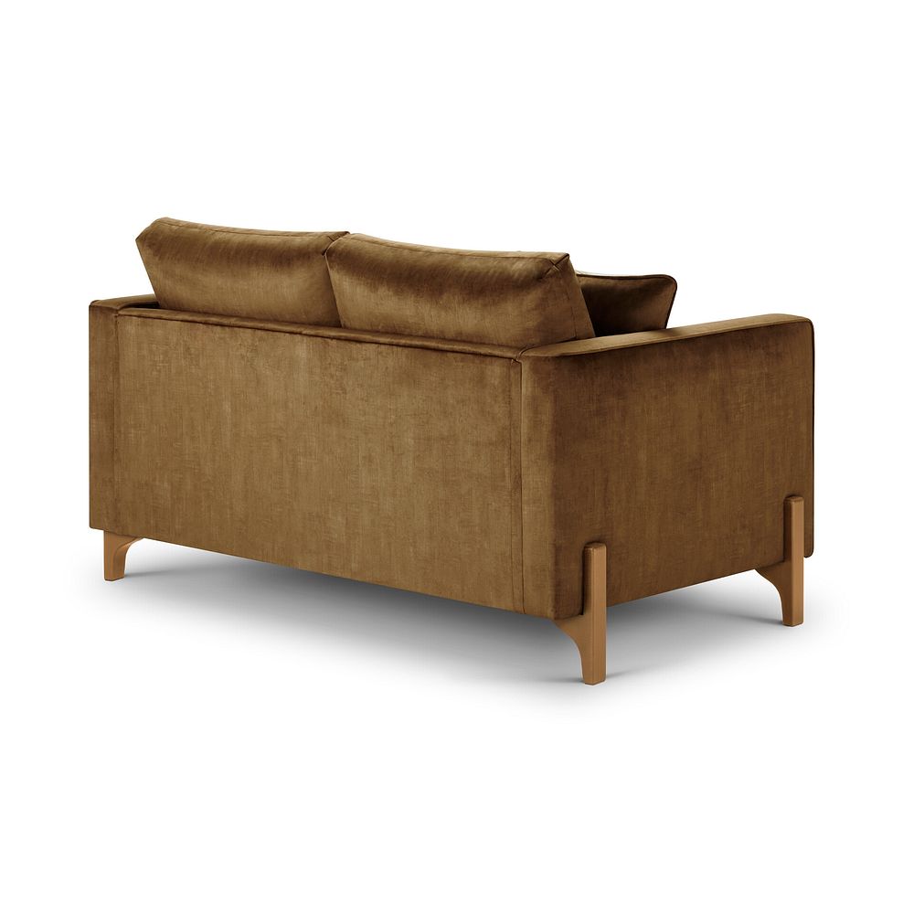 Jude 2 Seater Sofa in Duke Old Gold Fabric with Oak Feet 4