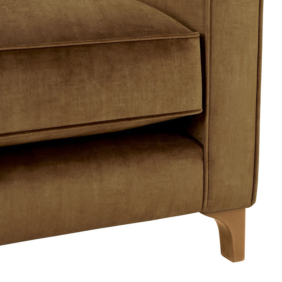 Jude 2 Seater Sofa in Duke Old Gold Fabric with Oak Feet 8