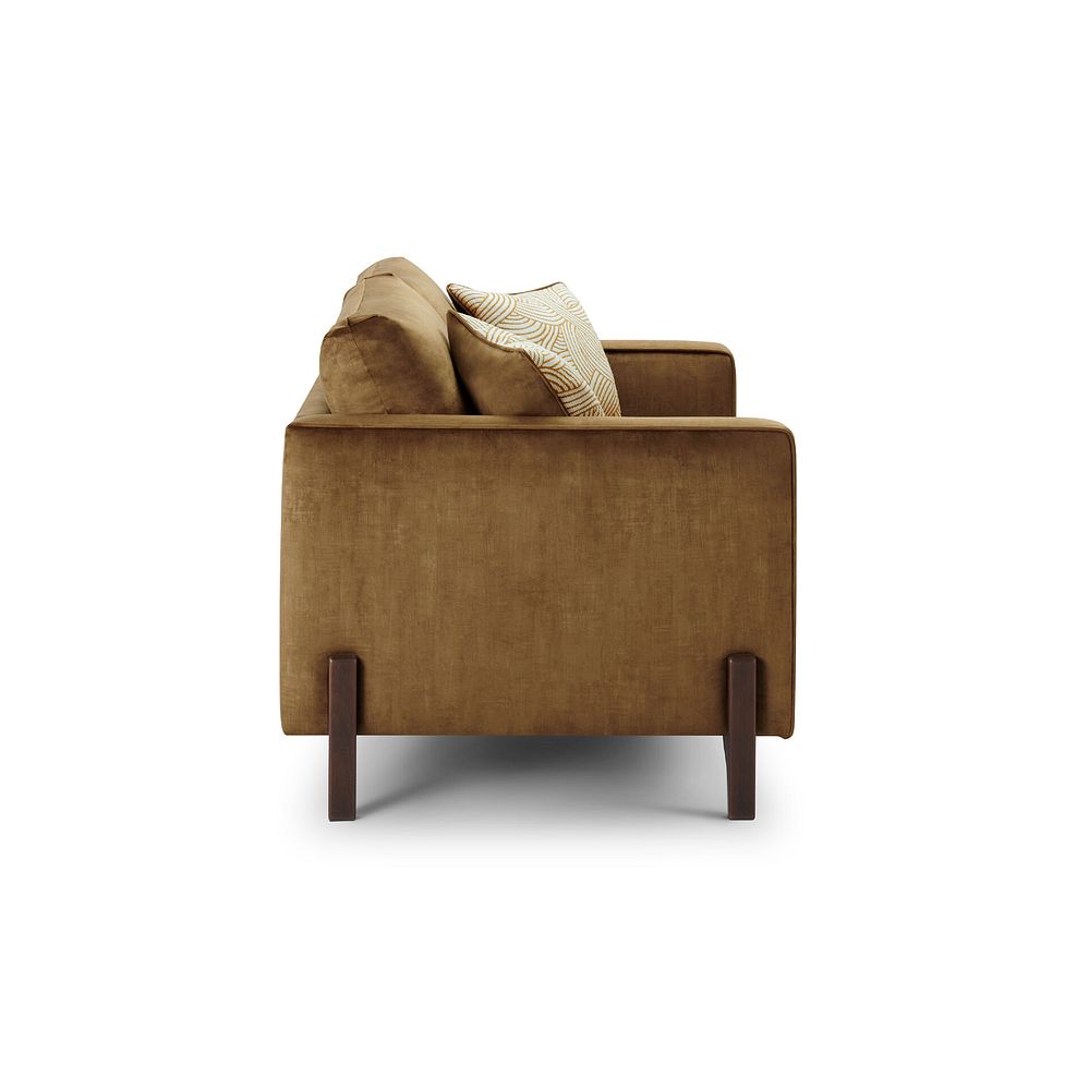 Jude 2 Seater Sofa in Duke Old Gold Fabric with Walnut Finished Feet 4