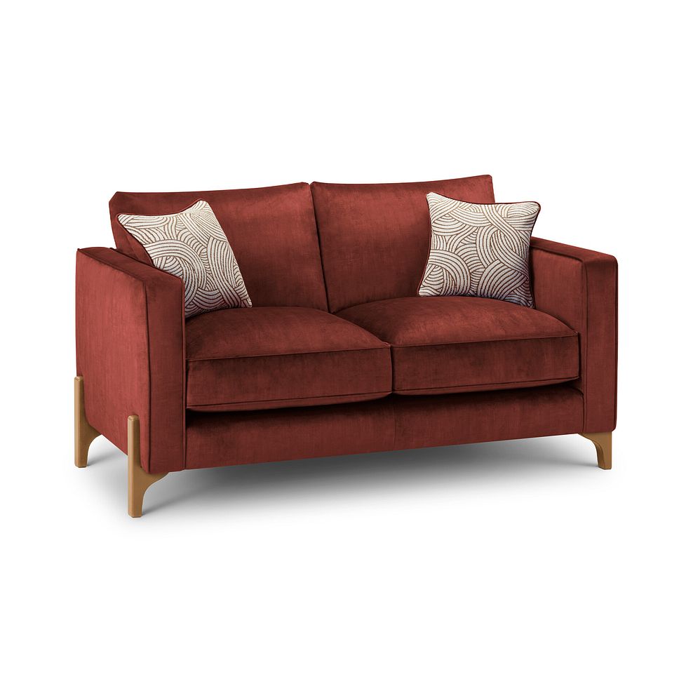 Jude 2 Seater Sofa in Duke Sunset Fabric with Oak Feet 1