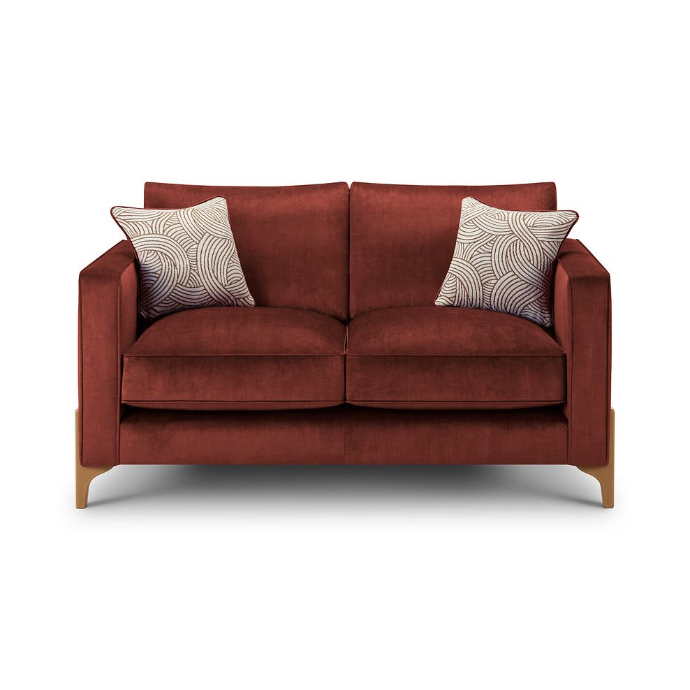 Jude 2 Seater Sofa in Duke Sunset Fabric with Oak Feet 2