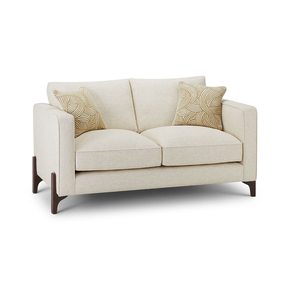 Jude 2 Seater Sofa in Oscar Linen Fabric with Walnut Finished Feet 1