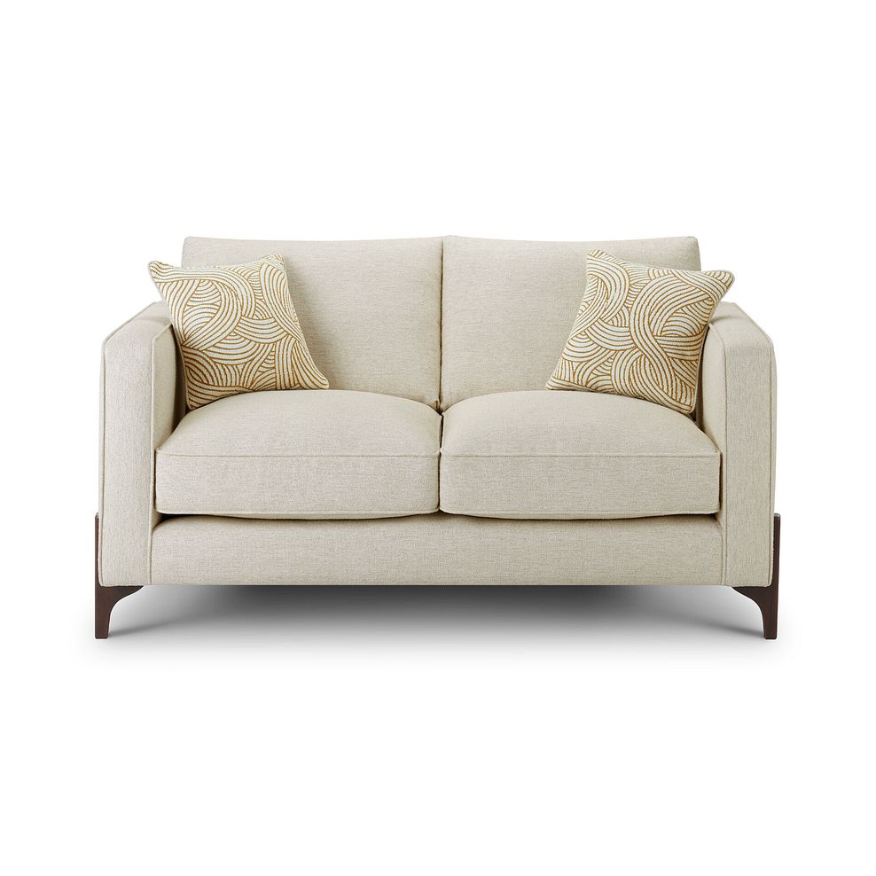 Jude 2 Seater Sofa in Oscar Linen Fabric with Walnut Finished Feet 2