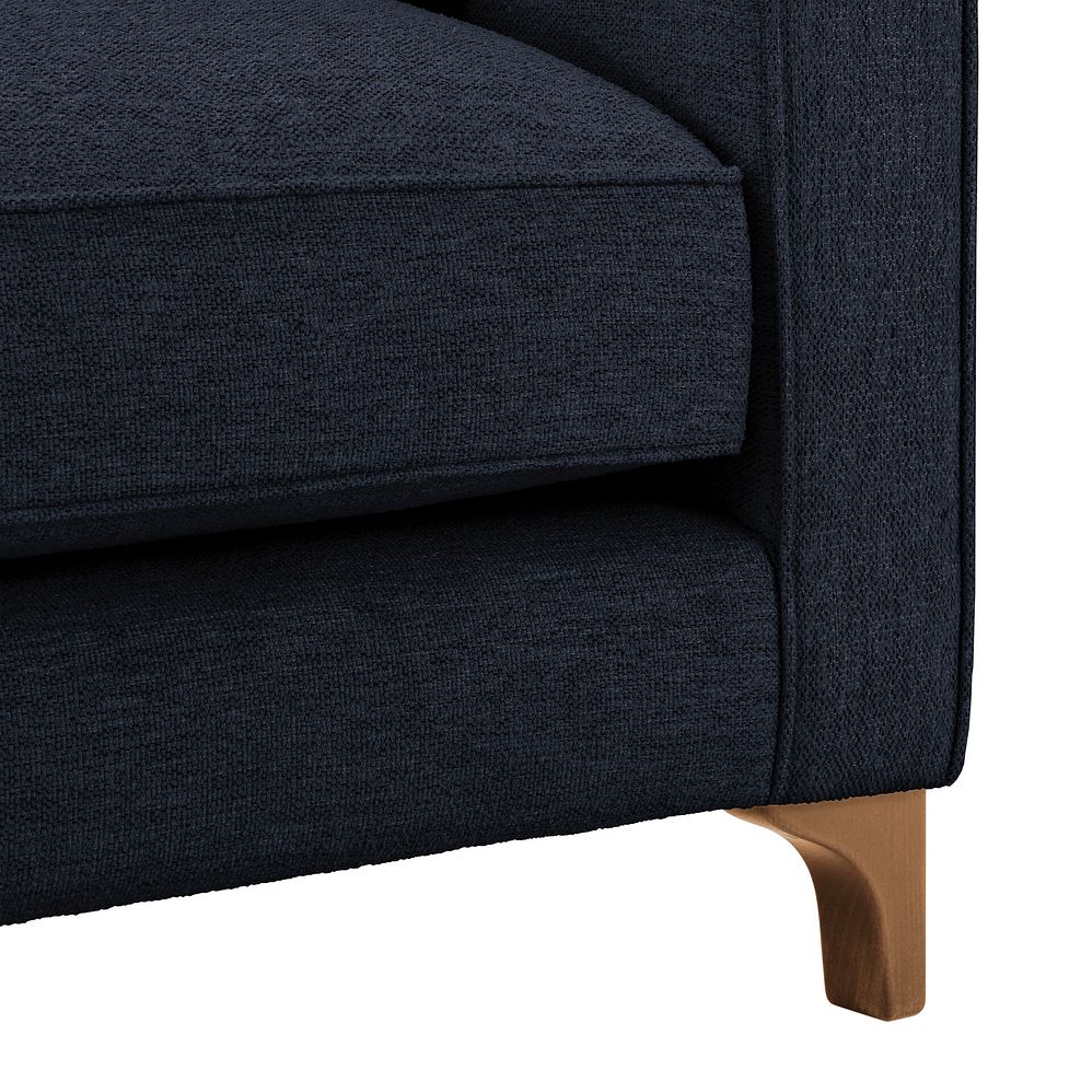 Jude 2 Seater Sofa in Oscar Navy Fabric with Oak Feet 8
