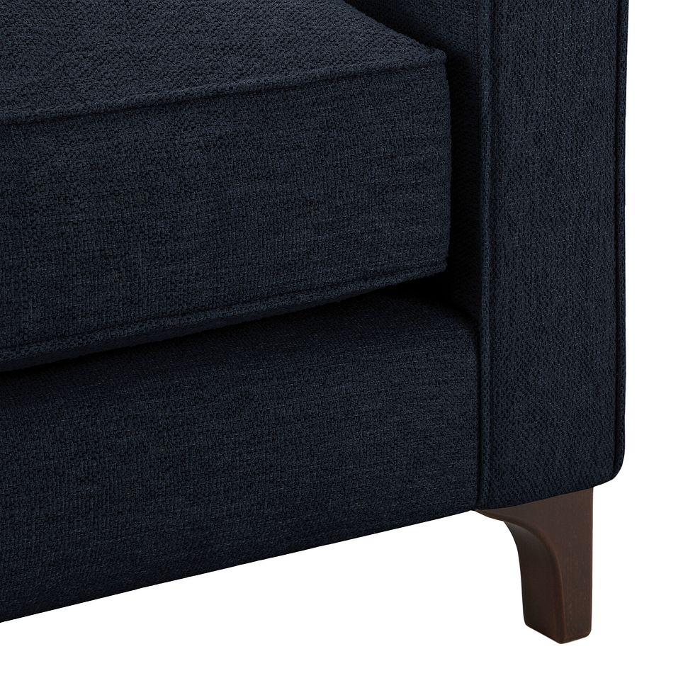 Jude 2 Seater Sofa in Oscar Navy Fabric with Walnut Finished Feet 7