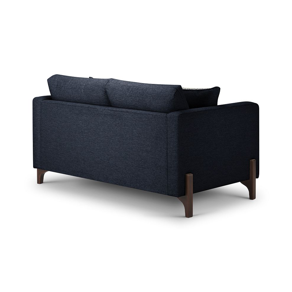 Jude 2 Seater Sofa in Oscar Navy Fabric with Walnut Finished Feet 3