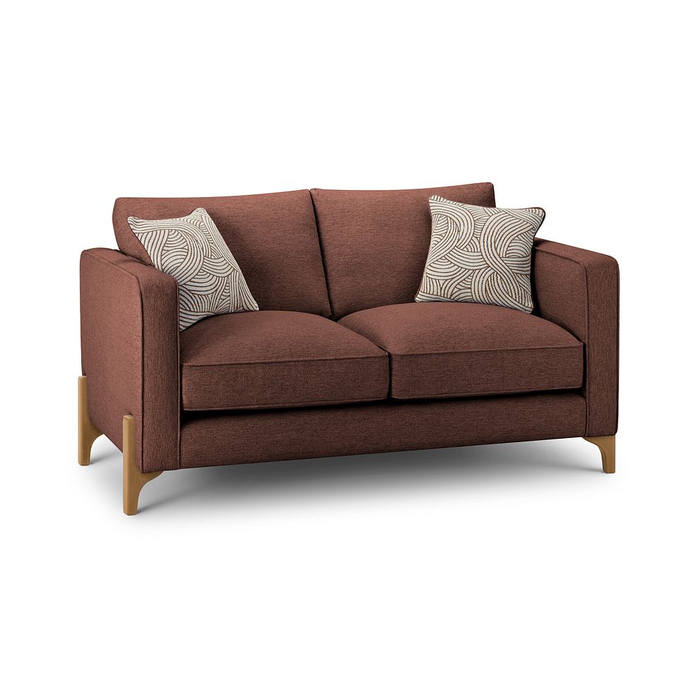 Jude 2 Seater Sofa in Oscar Rust Fabric with Oak Feet 1