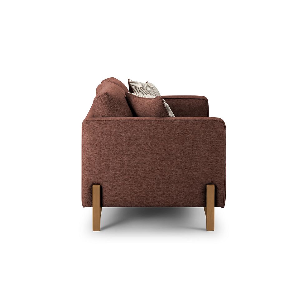 Jude 2 Seater Sofa in Oscar Rust Fabric with Oak Feet 3