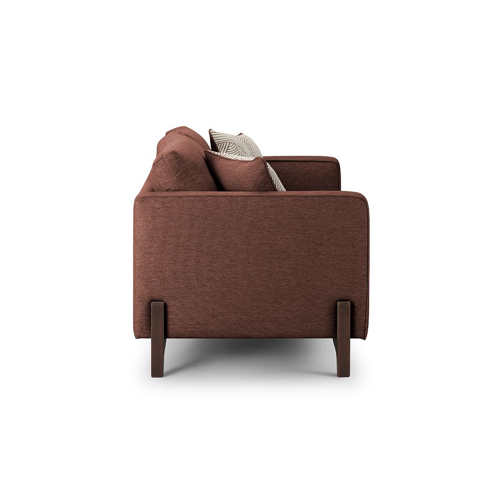 Jude 2 Seater Sofa in Oscar Rust Fabric with Walnut Finished Feet 3