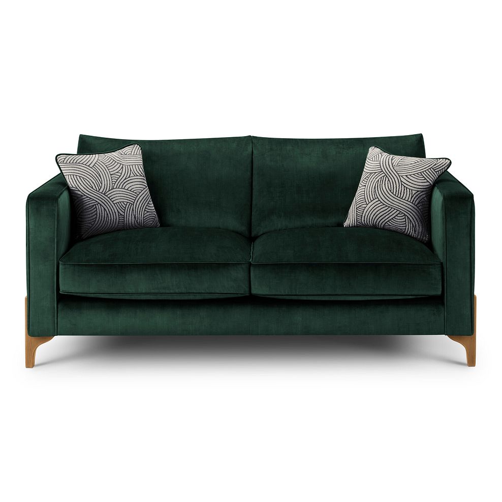 Jude 3 Seater Sofa in Duke Bottle Green Fabric with Oak Feet 2