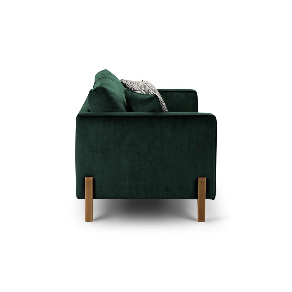Jude 3 Seater Sofa in Duke Bottle Green Fabric with Oak Feet 3