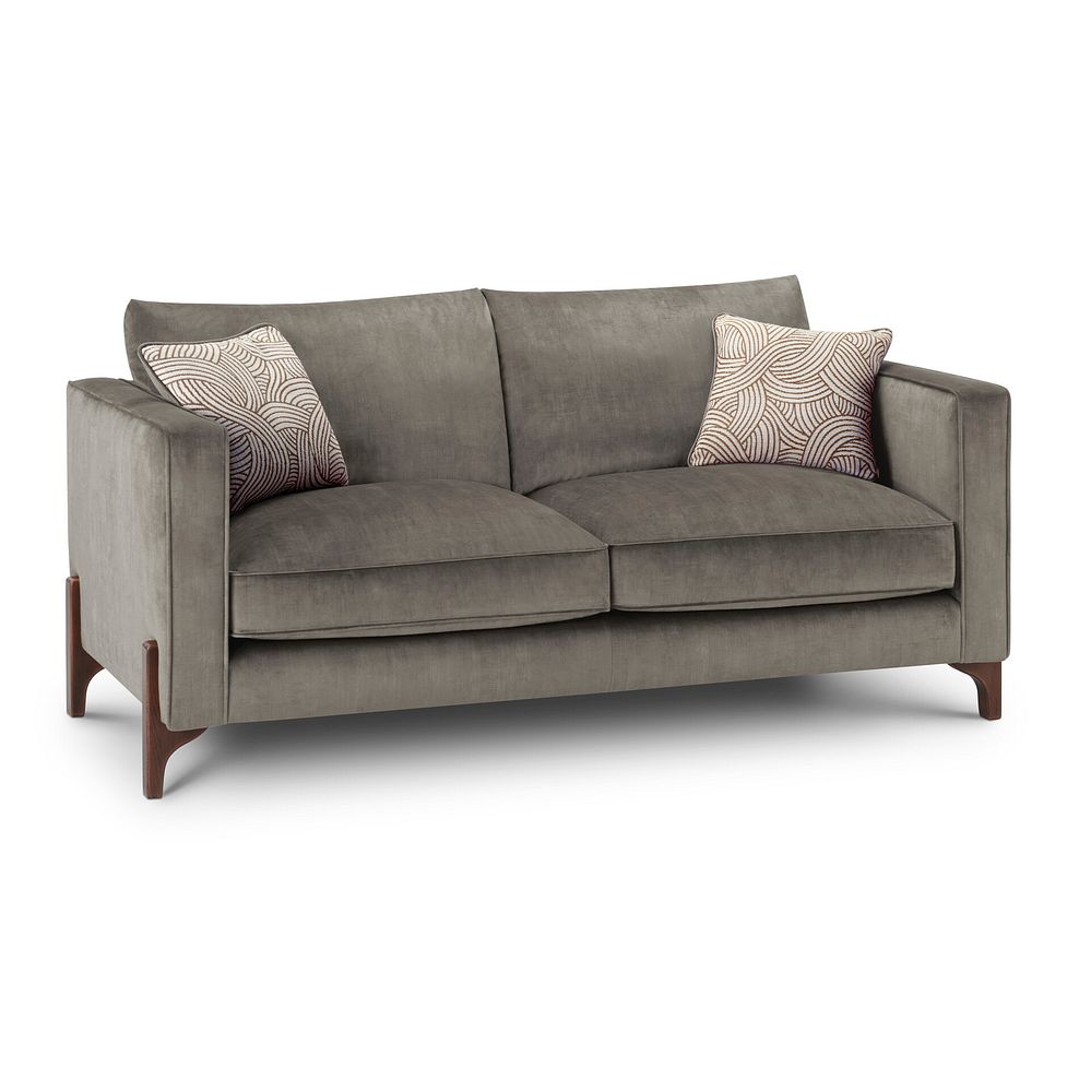 Jude 3 Seater Sofa in Duke Cedar Fabric with Walnut Finished Feet 1