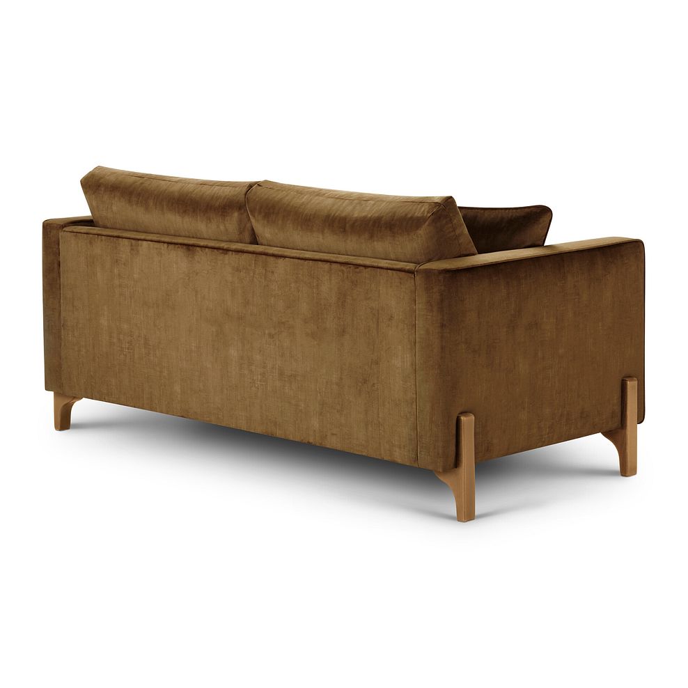 Jude 3 Seater Sofa in Duke Old Gold Fabric with Oak Feet 4