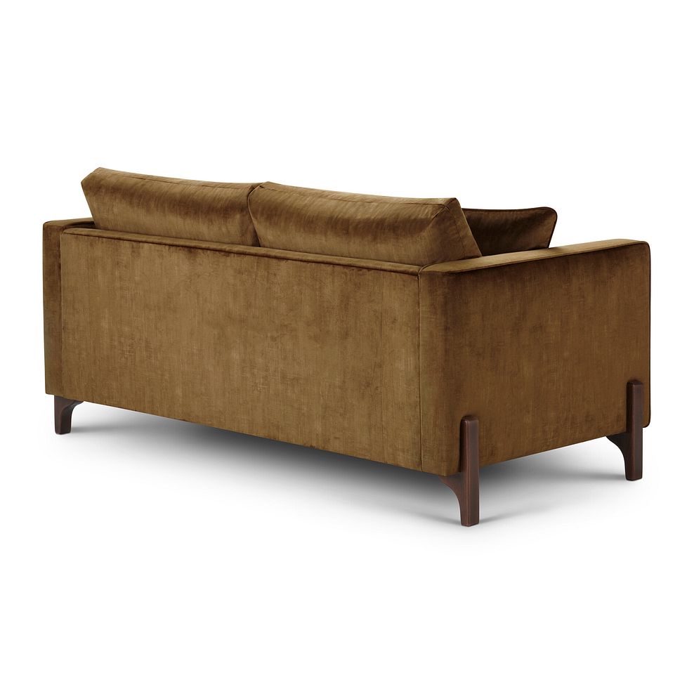 Jude 3 Seater Sofa in Duke Old Gold Fabric with Walnut Finished Feet 6