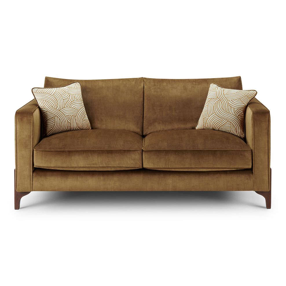 Jude 3 Seater Sofa in Duke Old Gold Fabric with Walnut Finished Feet 4