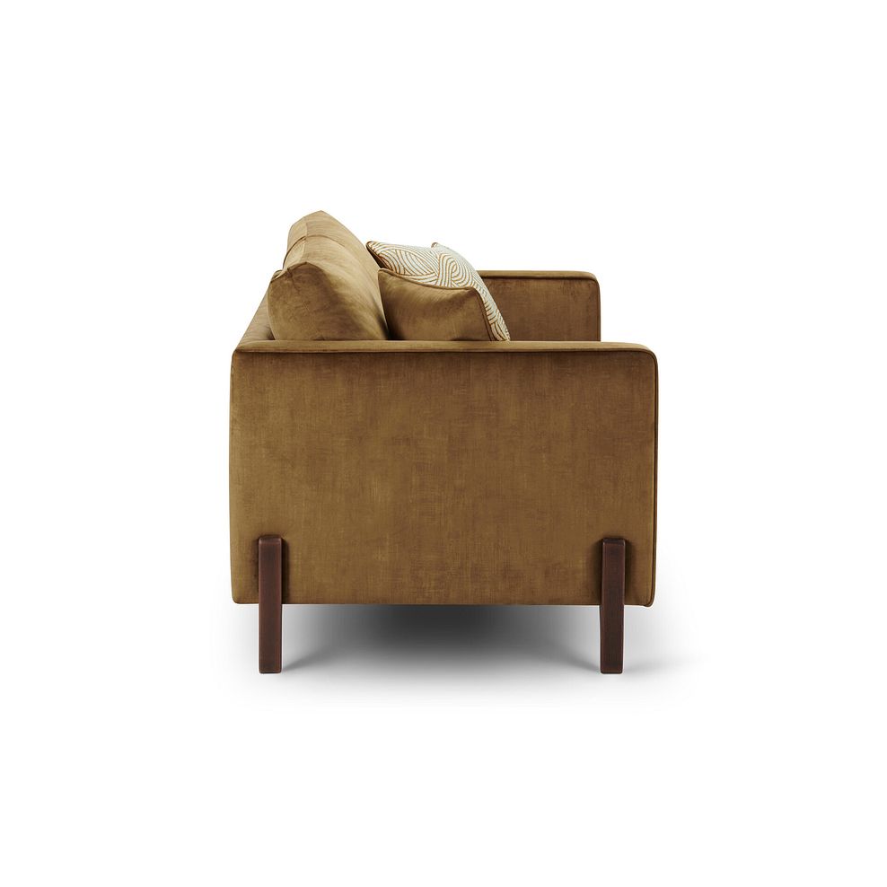 Jude 3 Seater Sofa in Duke Old Gold Fabric with Walnut Finished Feet 5
