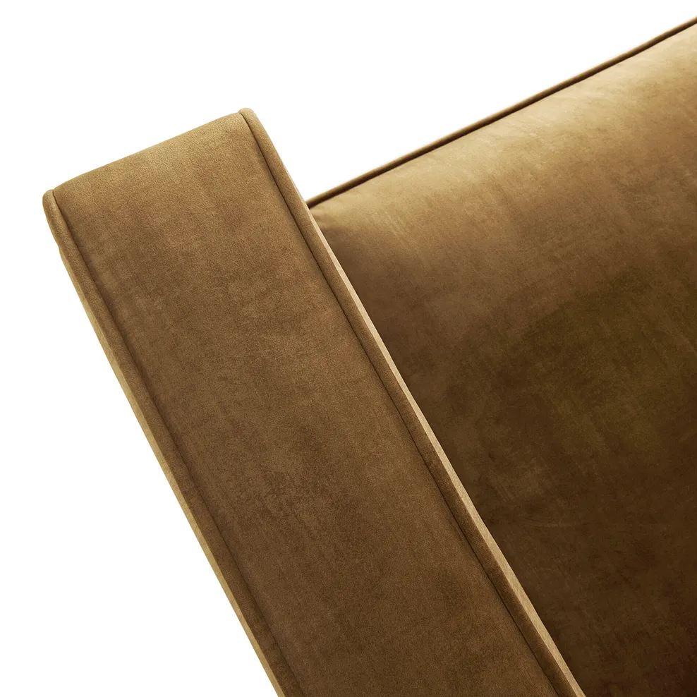 Jude 3 Seater Sofa in Duke Old Gold Fabric with Walnut Finished Feet 9