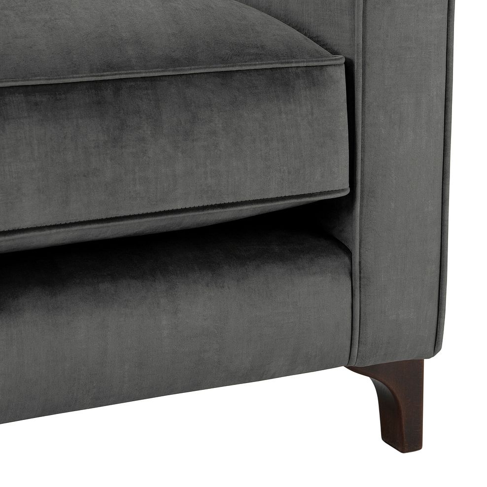 Jude 3 Seater Sofa in Duke Steel Fabric with Walnut Finished Feet 8