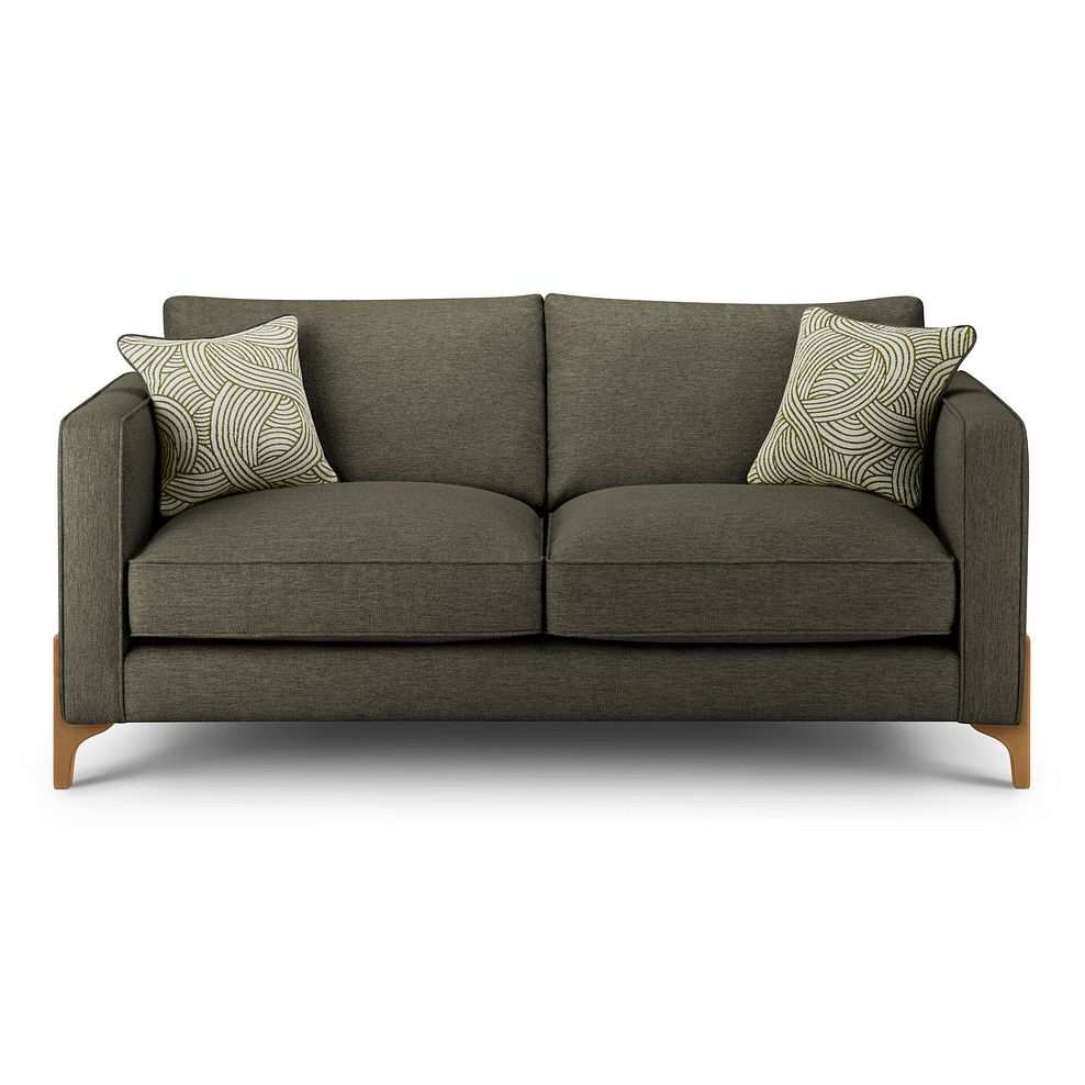 Jude 3 Seater Sofa in Oscar Emerald Fabric with Oak Feet 2