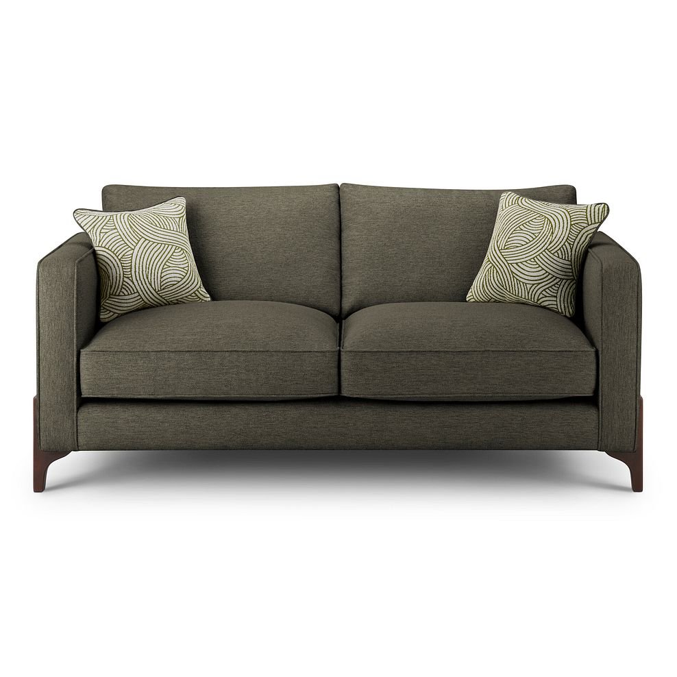 Jude 3 Seater Sofa in Oscar Emerald Fabric with Walnut Finished Feet 2