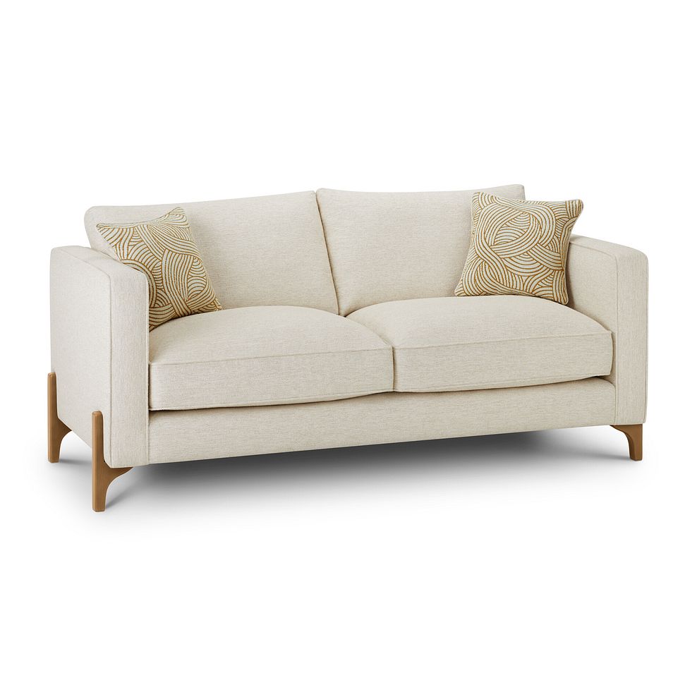 Jude 3 Seater Sofa in Oscar Linen Fabric with Oak Feet 1