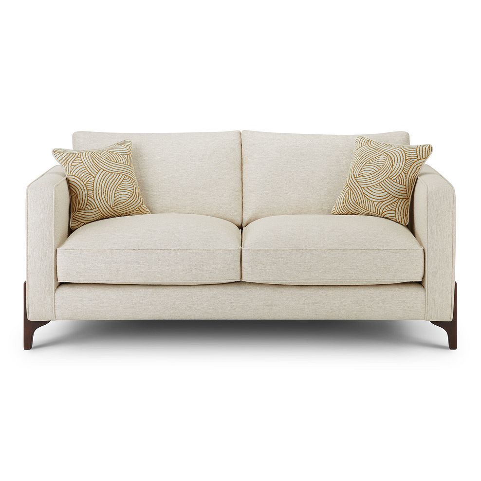 Jude 3 Seater Sofa in Oscar Linen Fabric with Walnut Finished Feet 2