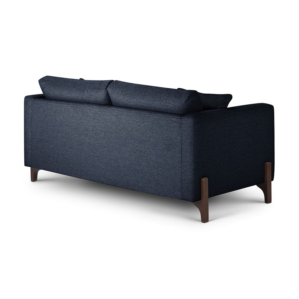 Jude 3 Seater Sofa in Oscar Navy Fabric with Walnut Finished Feet 4