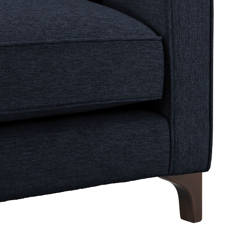 Jude 3 Seater Sofa in Oscar Navy Fabric with Walnut Finished Feet 8