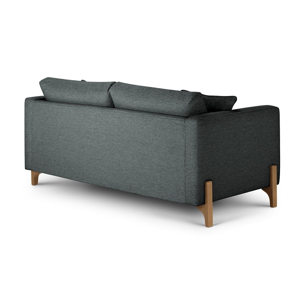 Jude 3 Seater Sofa in Oscar Nickel Fabric with Oak Feet 4