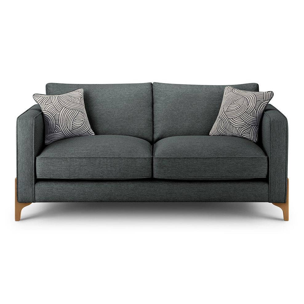 Jude 3 Seater Sofa in Oscar Nickel Fabric with Oak Feet 2