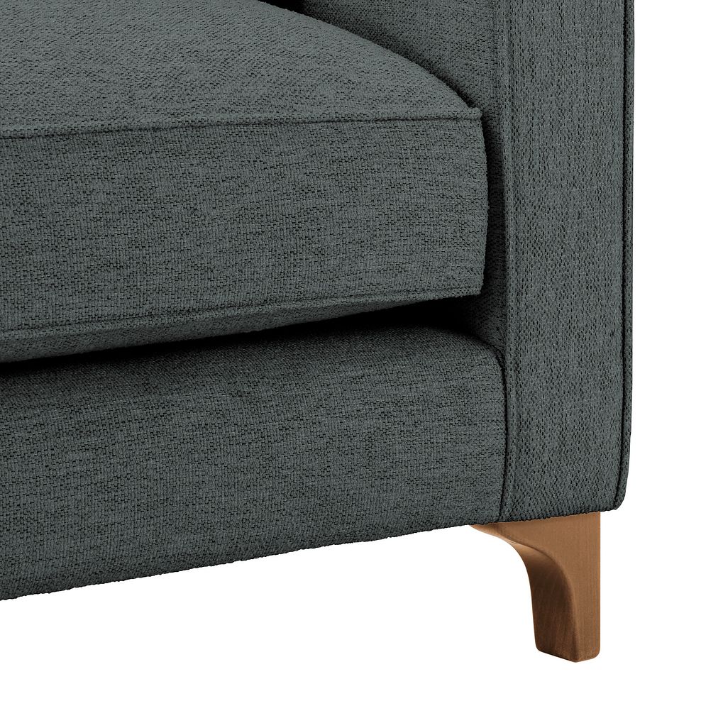 Jude 3 Seater Sofa in Oscar Nickel Fabric with Oak Feet 8