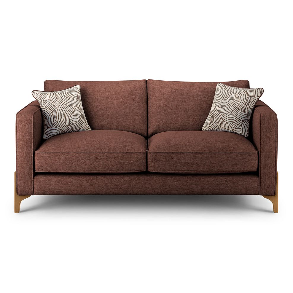 Jude 3 Seater Sofa in Oscar Rust Fabric with Oak Feet 2