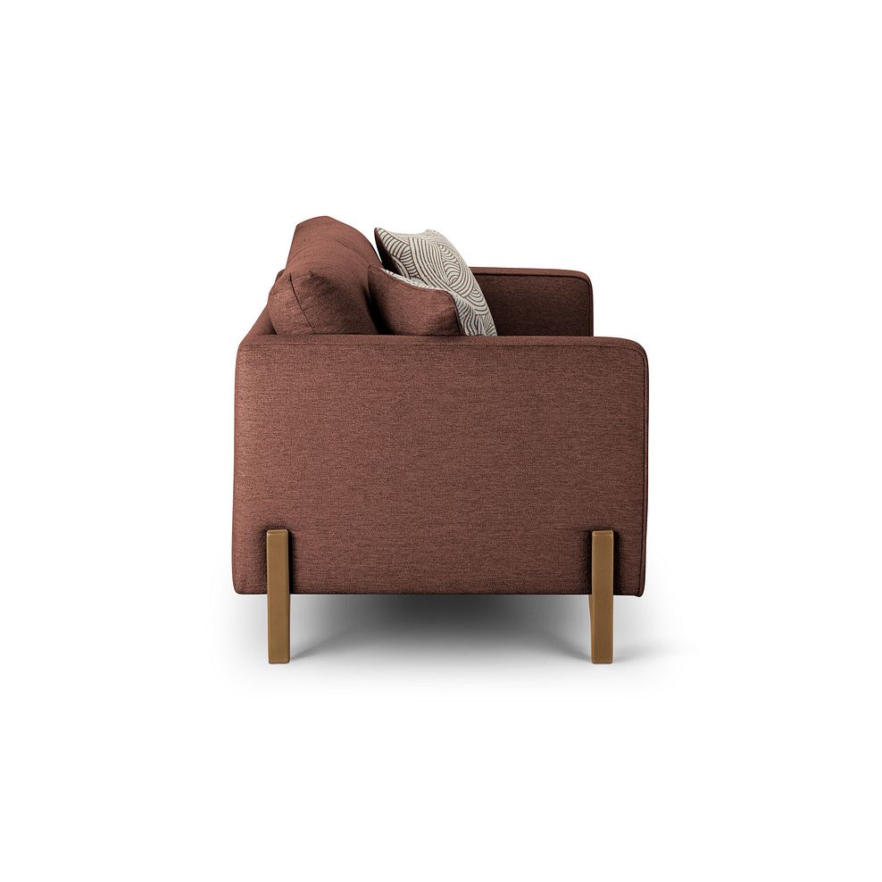 Jude 3 Seater Sofa in Oscar Rust Fabric with Oak Feet 3