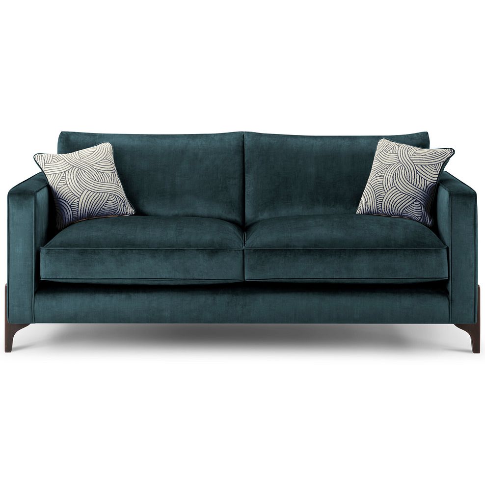 Jude 4 Seater Sofa in Duke Airforce Fabric with Walnut Finished Feet 2