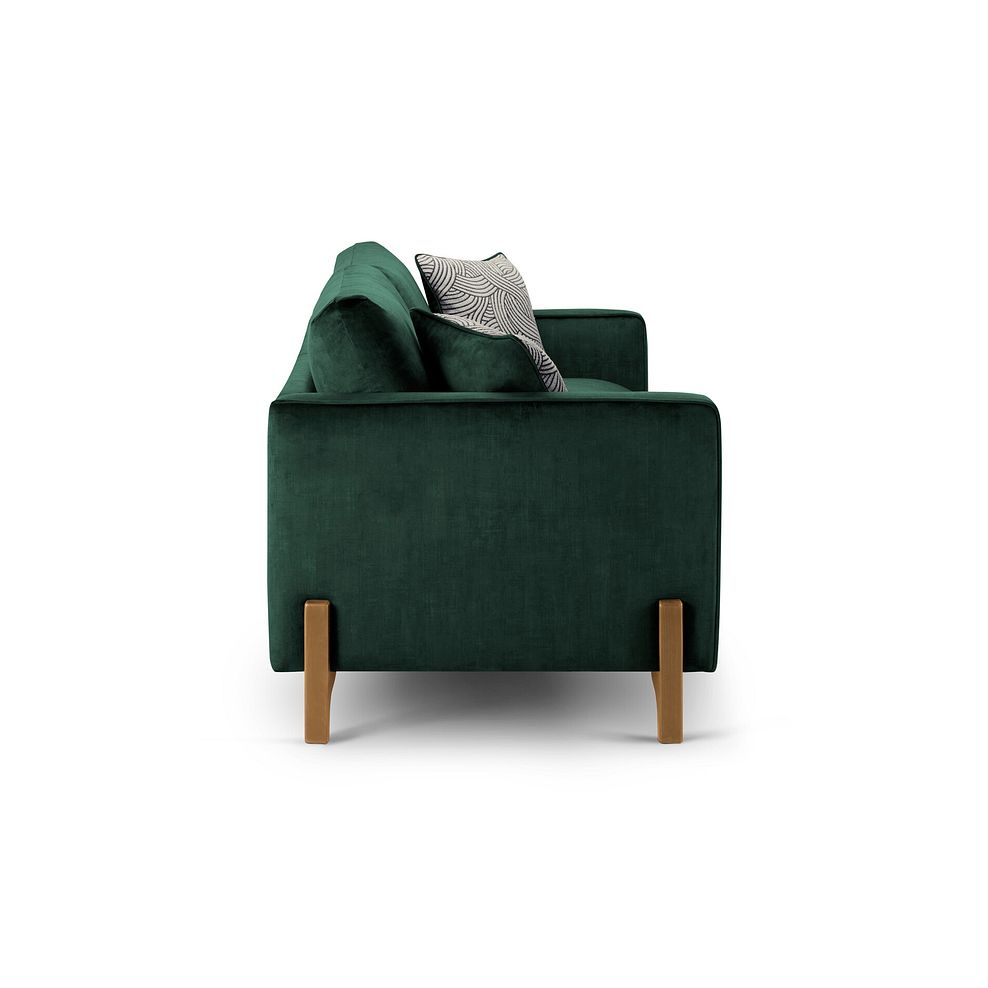 Jude 4 Seater Sofa in Duke Bottle Green Fabric with Oak Feet 3