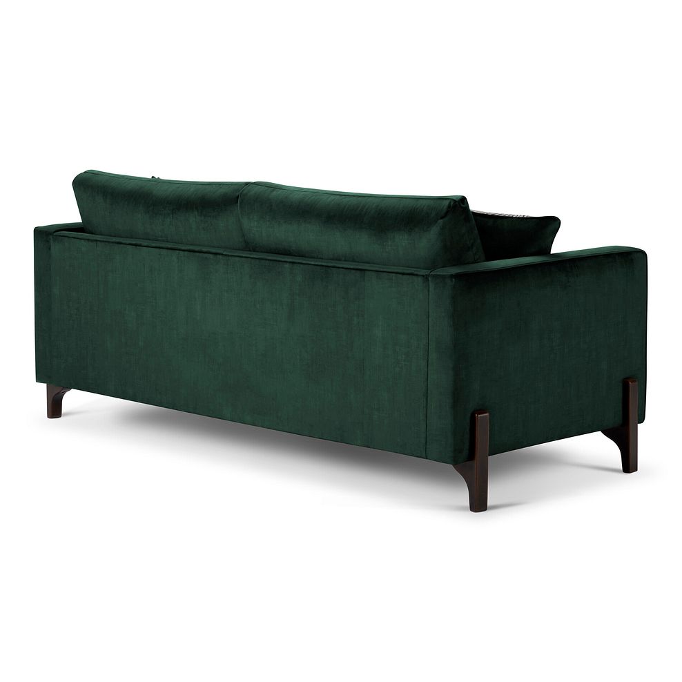 Jude 4 Seater Sofa in Duke Bottle Green Fabric with Walnut Finished Feet 4