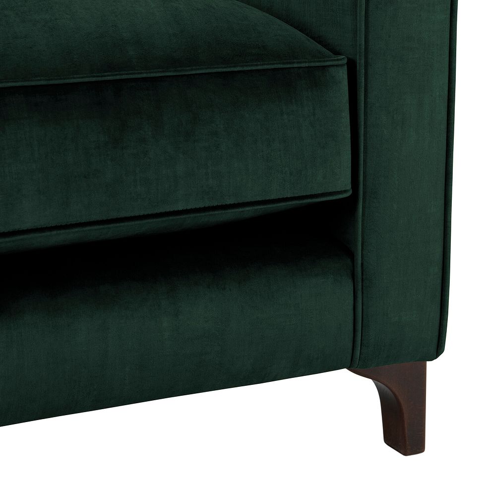 Jude 4 Seater Sofa in Duke Bottle Green Fabric with Walnut Finished Feet 8