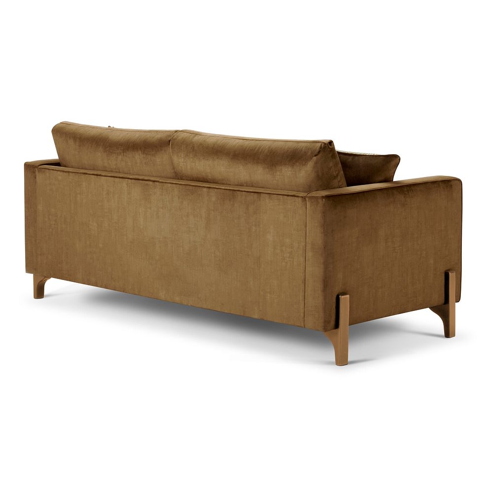 Jude 4 Seater Sofa in Duke Old Gold Fabric with Oak Feet 4
