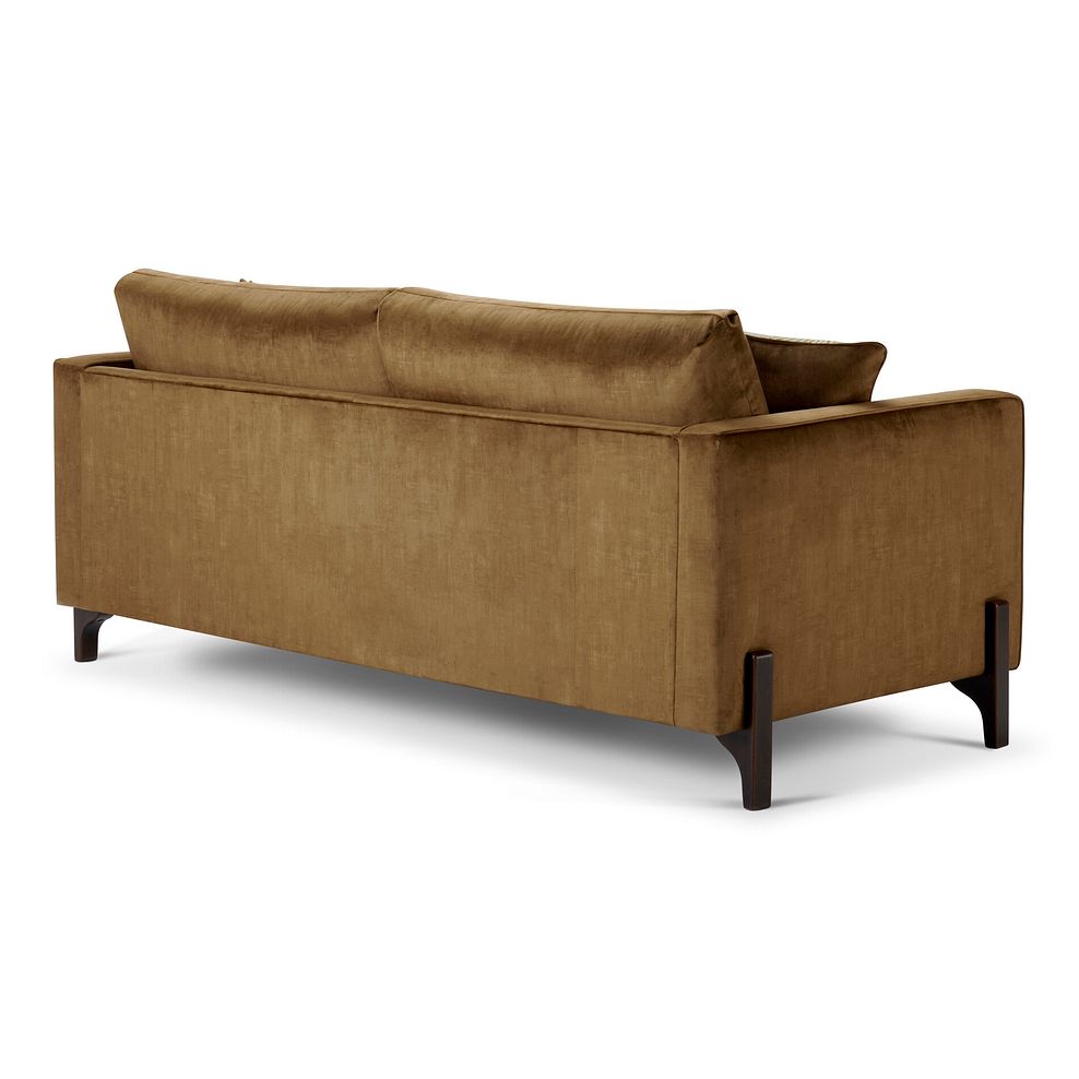 Jude 4 Seater Sofa in Duke Old Gold Fabric with Walnut Finished Feet 6
