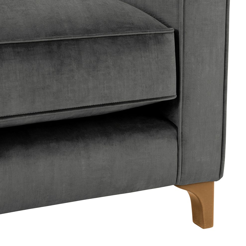 Jude 4 Seater Sofa in Duke Steel Fabric with Oak Feet 8