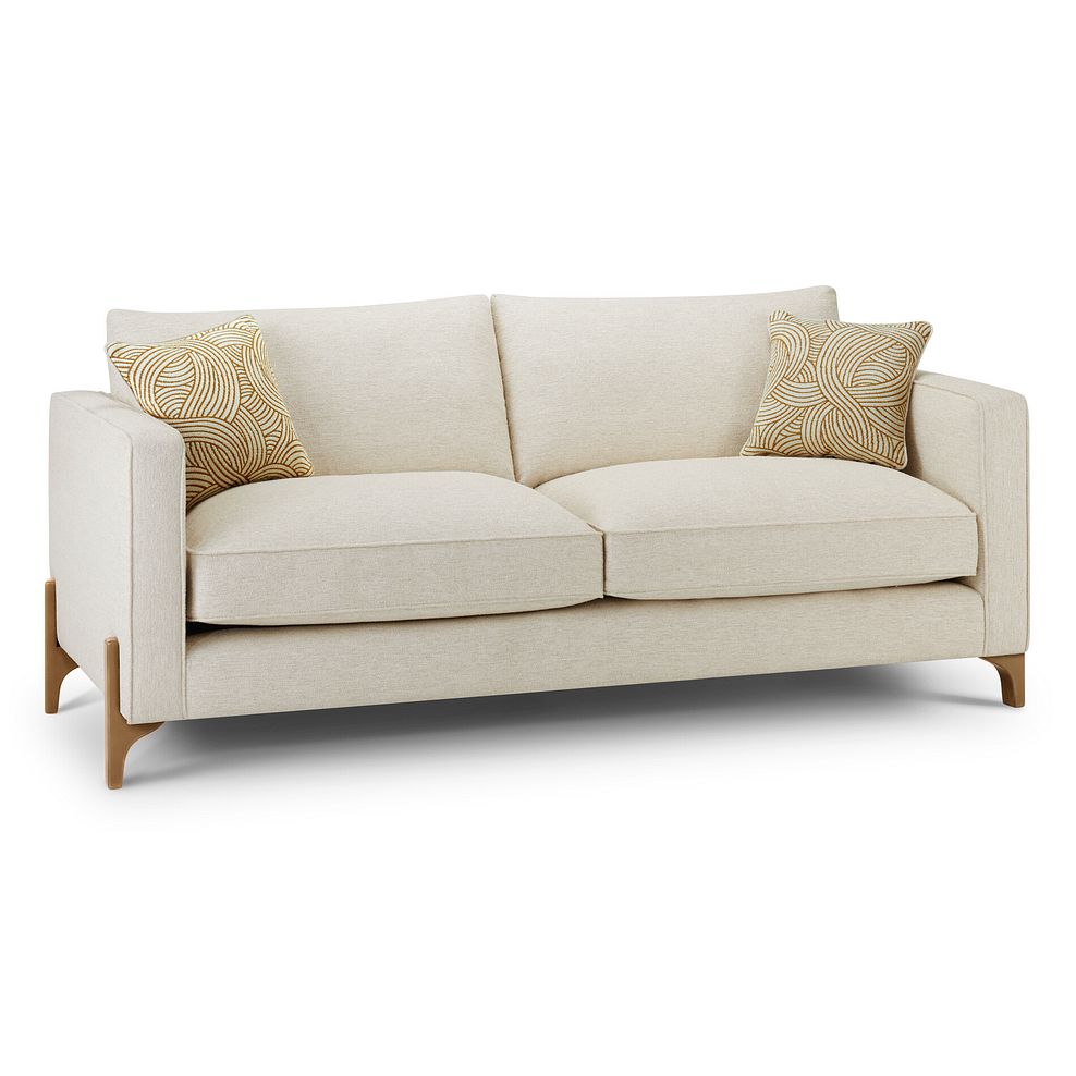 Jude 4 Seater Sofa in Oscar Linen Fabric with Oak Feet 1