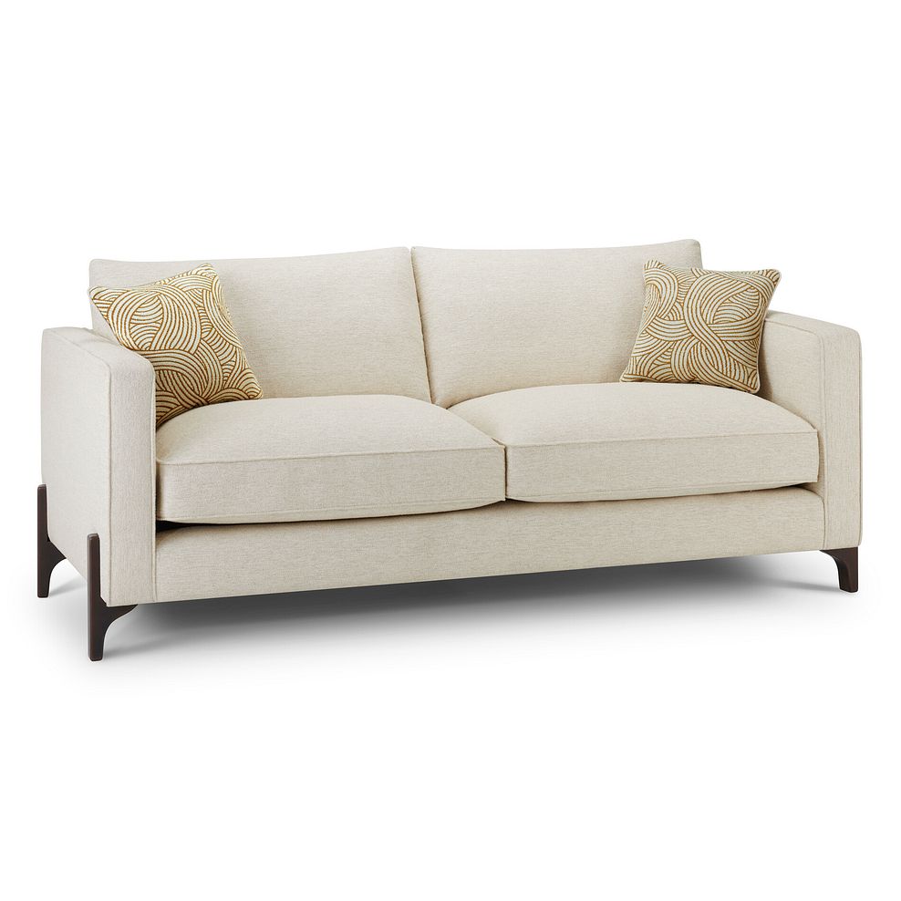 Jude 4 Seater Sofa in Oscar Linen Fabric with Walnut Finished Feet 3
