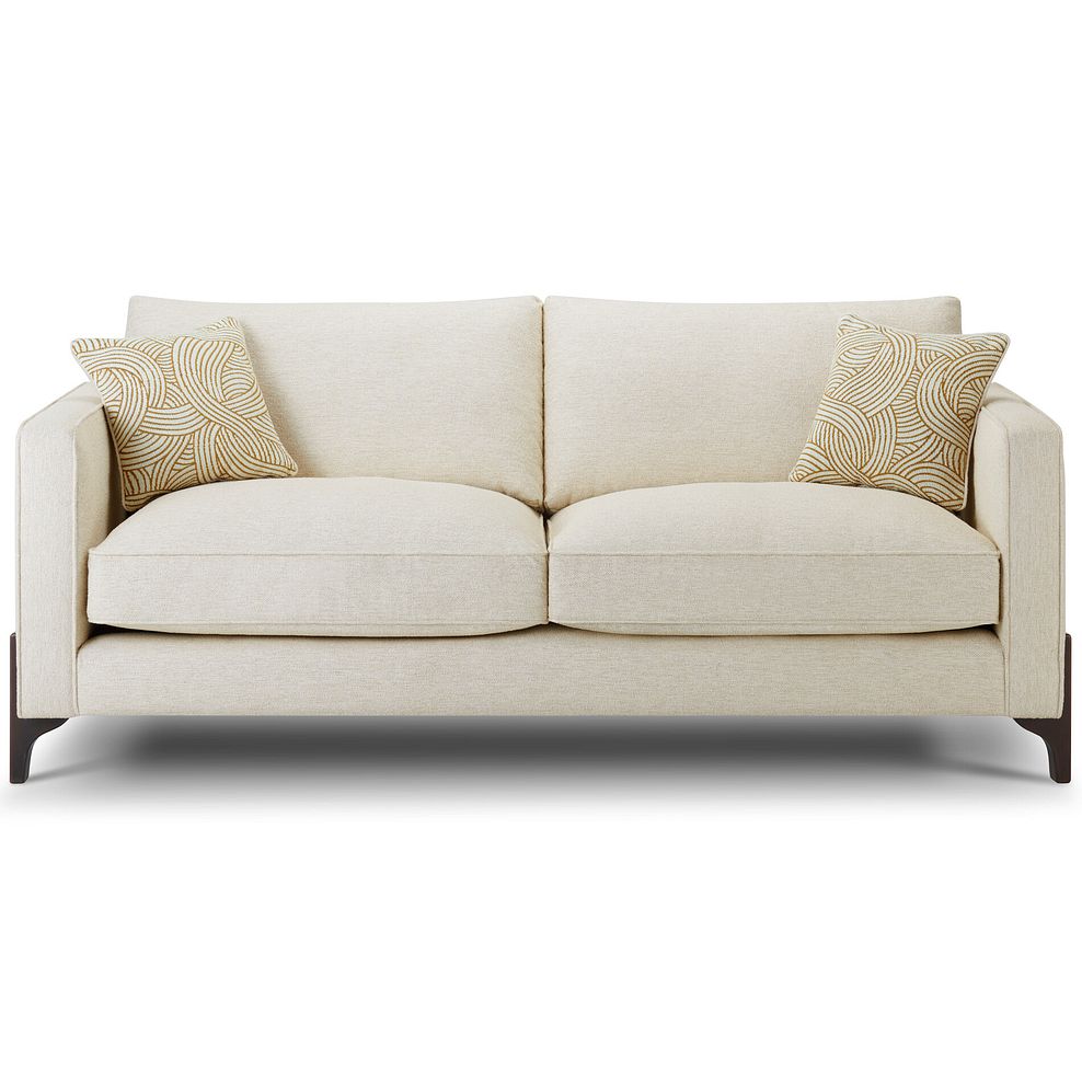 Jude 4 Seater Sofa in Oscar Linen Fabric with Walnut Finished Feet 4